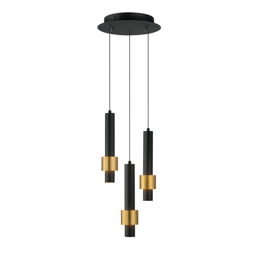 Reveal 3-Light LED Pendant in Black / Gold