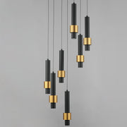 Reveal 7-Light LED Pendant in Black / Gold