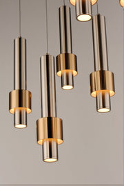 Reveal 7-Light LED Pendant in Satin Nickel / Satin Brass