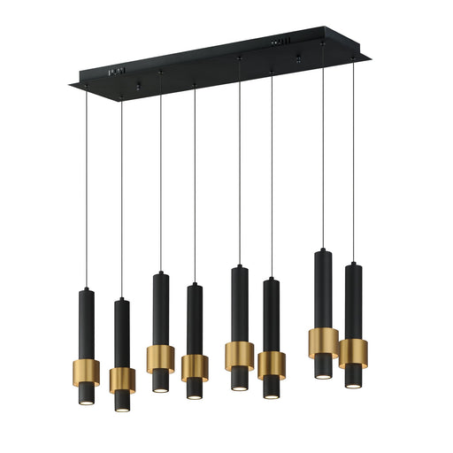 Reveal 8-Light LED Pendant in Black / Gold