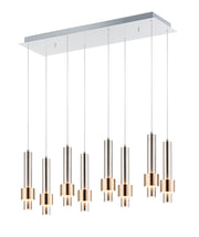 Reveal 8-Light LED Pendant in Satin Nickel / Satin Brass
