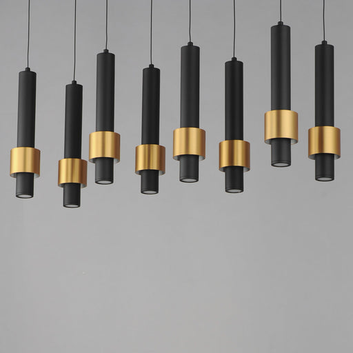 Reveal 8-Light LED Pendant in Black / Gold