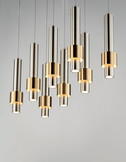 Reveal 8-Light LED Pendant in Satin Nickel / Satin Brass