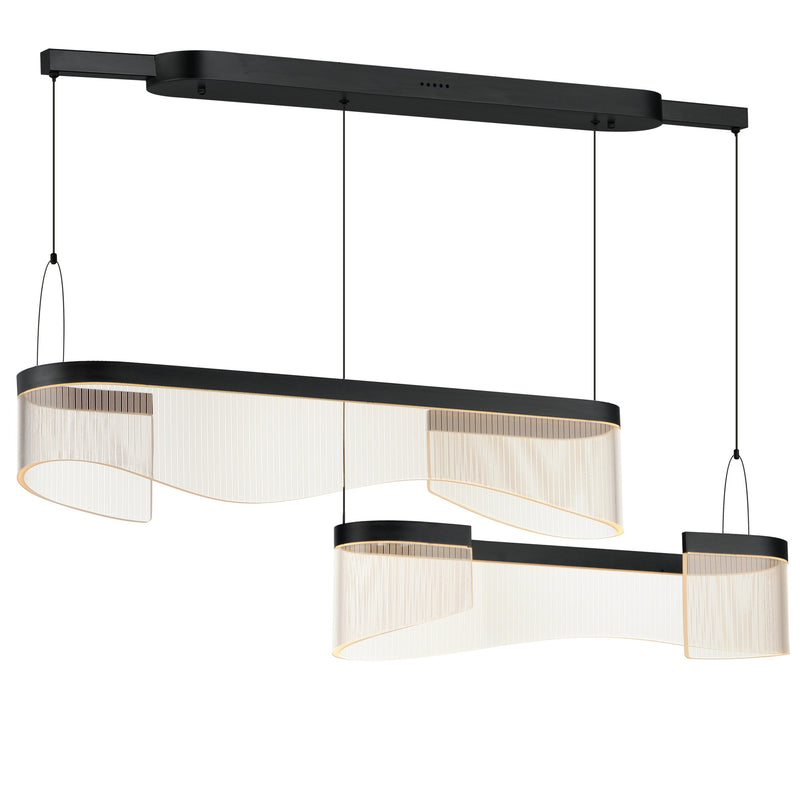 Sonata 2-Light Linear LED Pendant in Black
