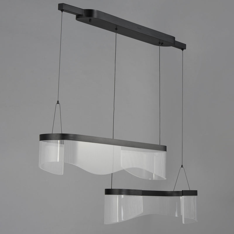 Sonata 2-Light Linear LED Pendant in Black