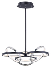 Gyro II 26" LED Pendant in Black / Polished Chrome