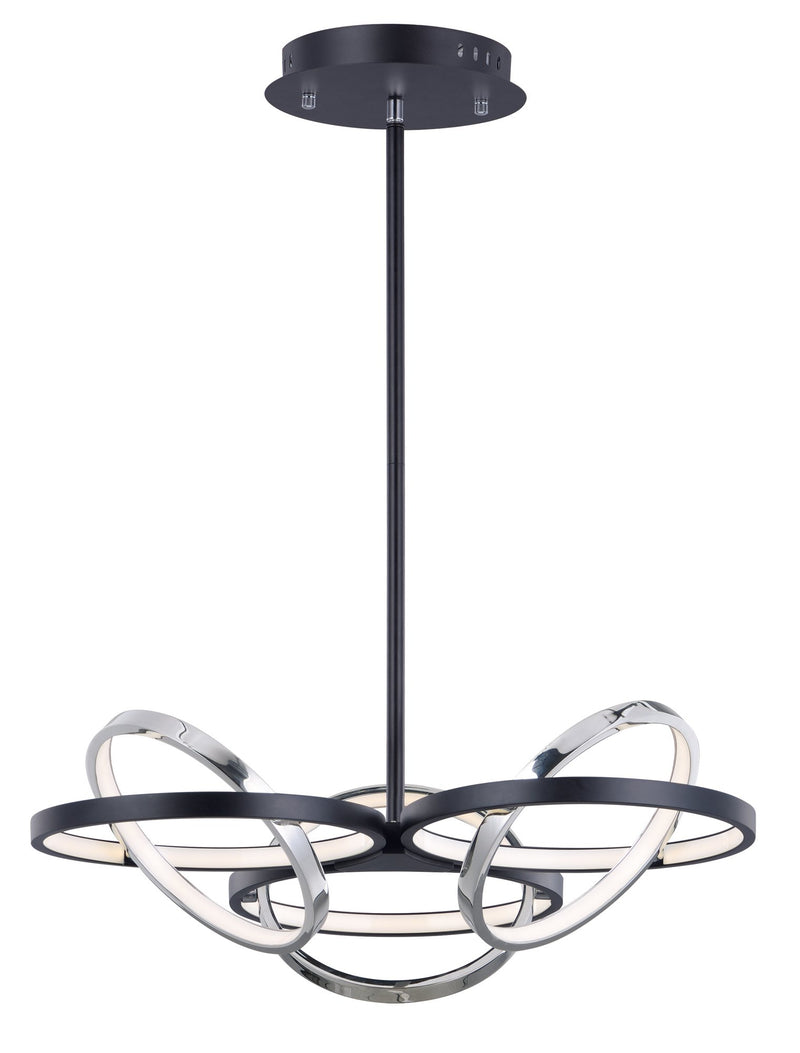 Gyro II 26" LED Pendant in Black / Polished Chrome