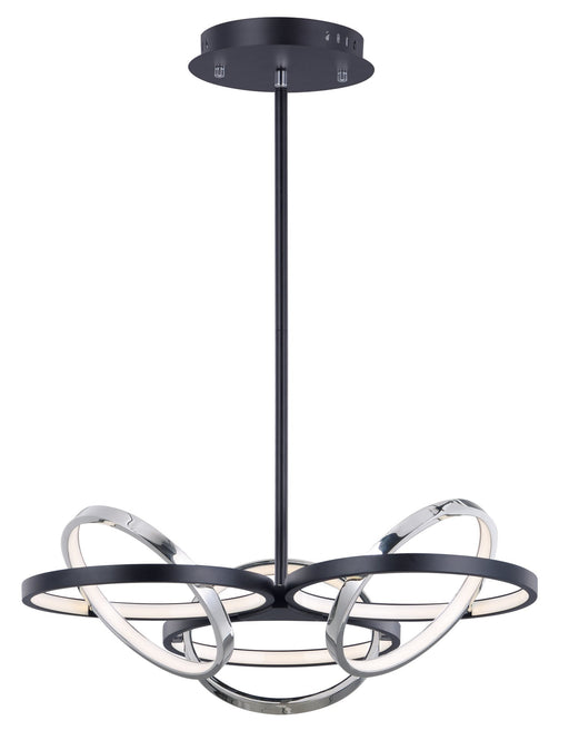 Gyro II 26" LED Pendant in Black / Polished Chrome