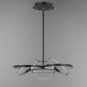 Gyro II 26" LED Pendant in Black / Polished Chrome