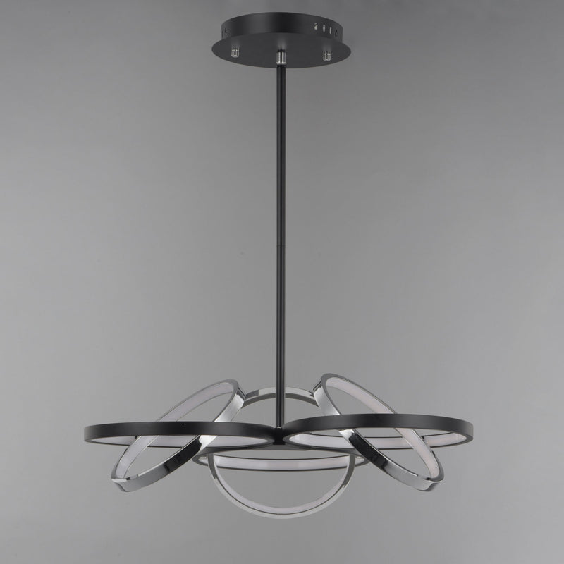 Gyro II 26" LED Pendant in Black / Polished Chrome