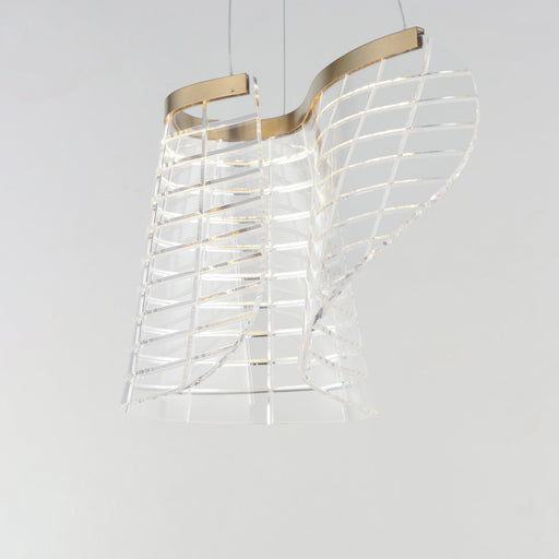 Tartan 1-Light LED Pendant in Brushed Champagne