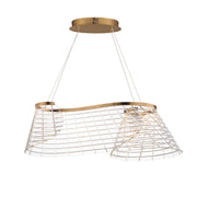 Tartan 1-Light Linear LED Pendant in Brushed Champagne