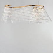 Tartan 1-Light Linear LED Pendant in Brushed Champagne
