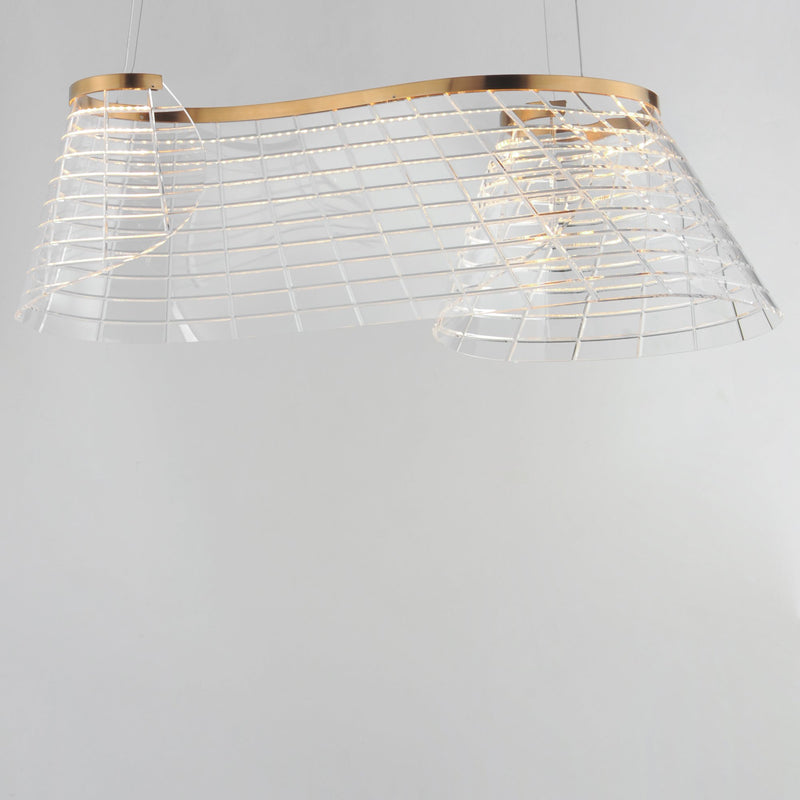 Tartan 1-Light Linear LED Pendant in Brushed Champagne