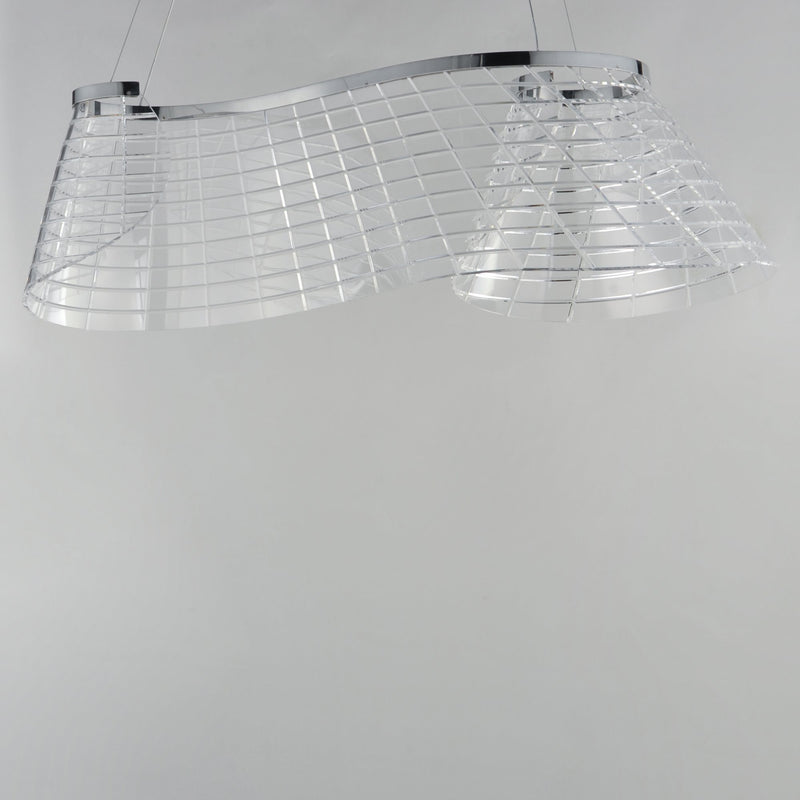 Tartan 1-Light Linear LED Pendant in Polished Chrome