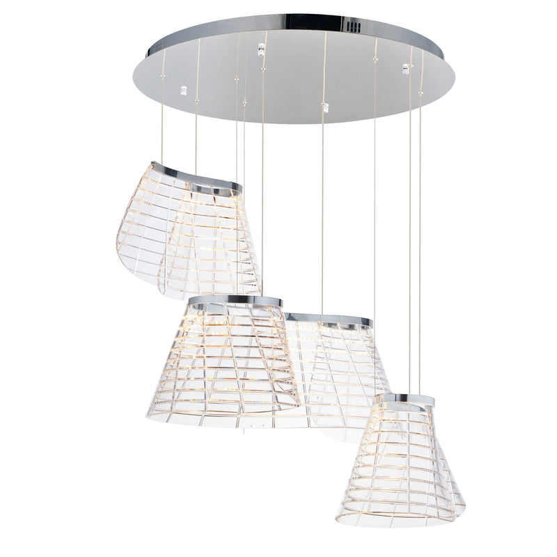 Tartan 3-Light LED Pendant in Polished Chrome