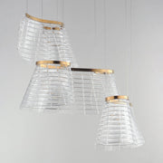 Tartan 3-Light LED Pendant in Brushed Champagne