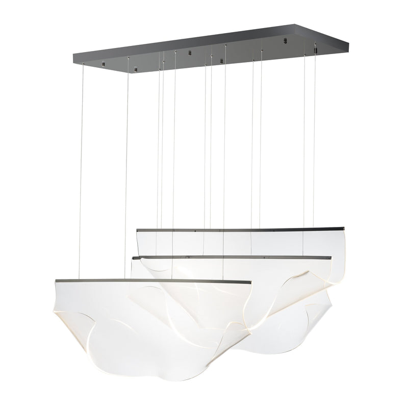 Rinkle 3-Light Linear LED Pendant in Brushed Gunmetal