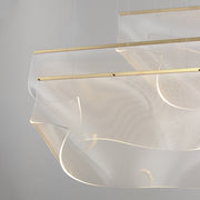 Rinkle 3-Light Linear LED Pendant in French Gold