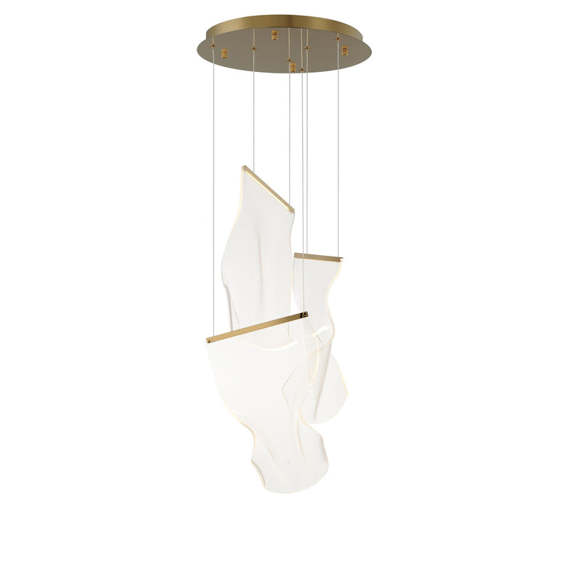 Rinkle 3-Light LED Multi Pendant in French Gold