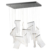 Rinkle Rectilinear LED Pendant in Brushed Gunmetal
