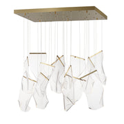 Rinkle Rectilinear LED Pendant in French Gold