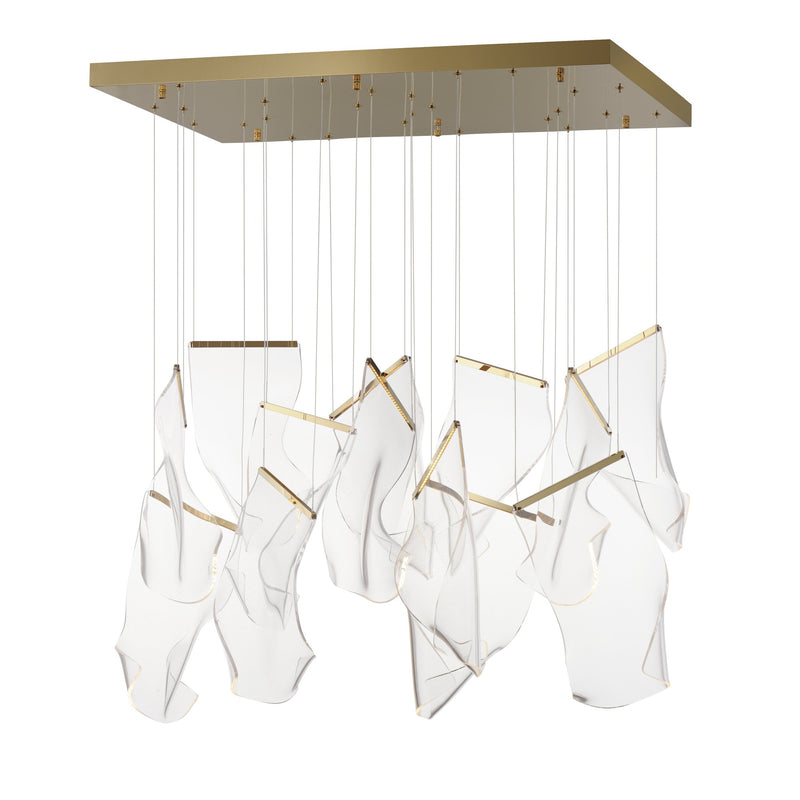 Rinkle Rectilinear LED Pendant in French Gold