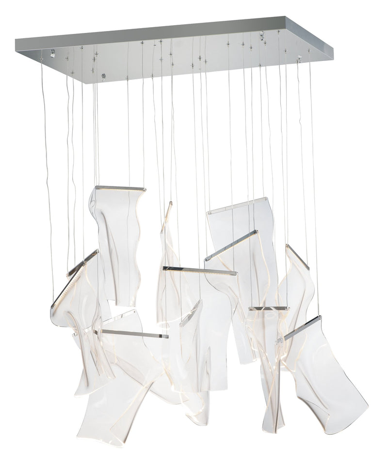 Rinkle Rectilinear LED Pendant in Polished Chrome