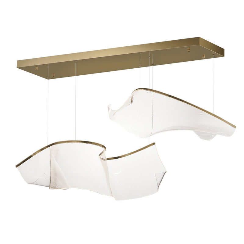 Rinkle Modular 2-Light LED Pendant in French Gold