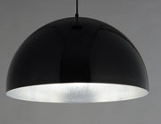 Hemisphere 1-Light 24" LED Pendant in Gloss Black / Aluminum