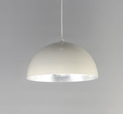 Hemisphere 1-Light 31" LED Pendant in Gloss White / Aluminum