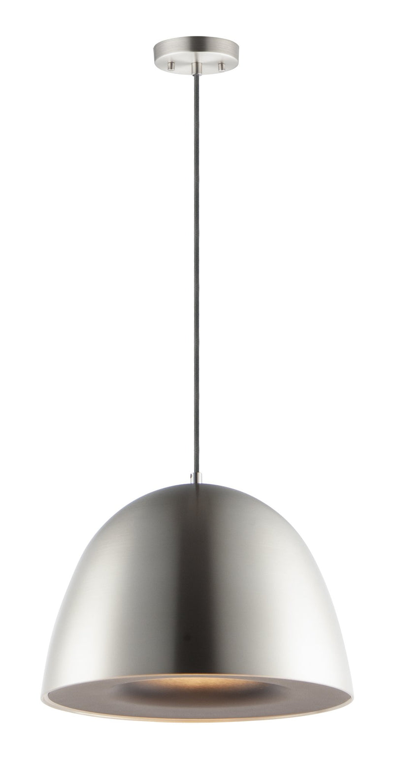 Fungo 16" LED Pendant in Satin Nickel / Black