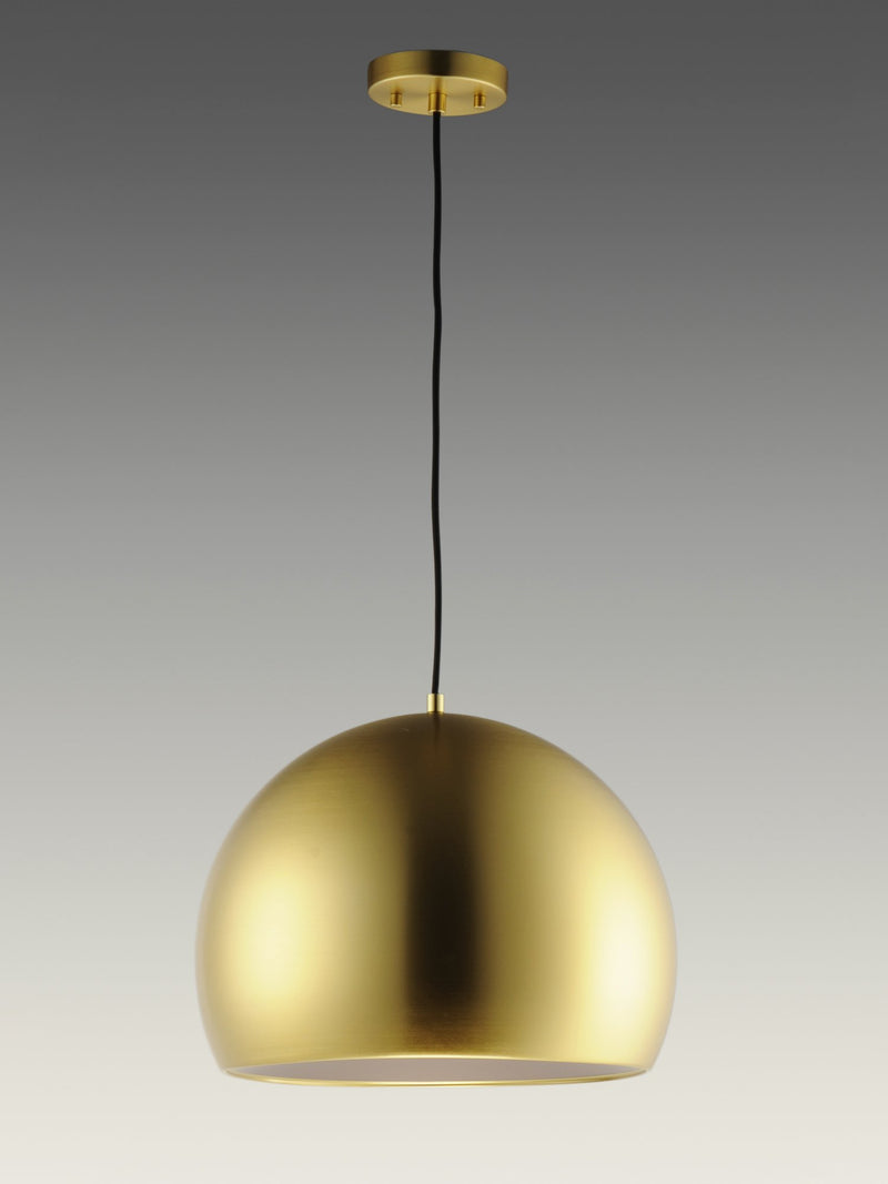 Palla 16" LED Pendant in Satin Brass / Coffee