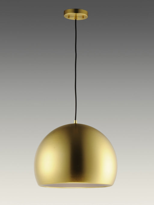 Palla 16" LED Pendant in Satin Brass / Coffee