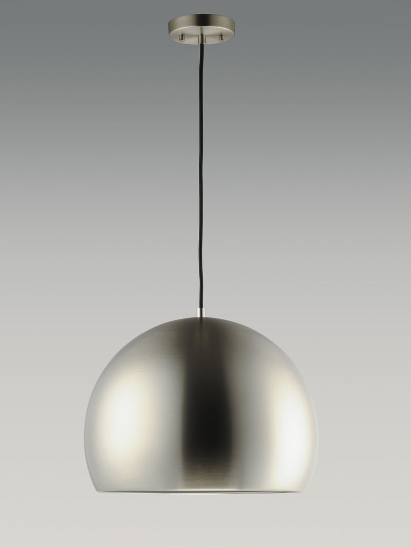 Palla 20" LED Pendant in Satin Nickel / Black