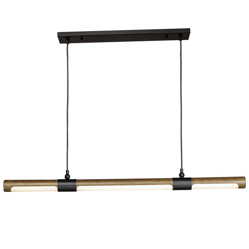 Rollo 40" Linear LED Pendant in Antique Pecan / Black