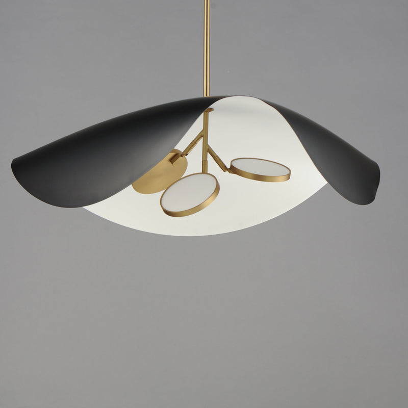 Carmen 32" LED Pendant in Black / Gold
