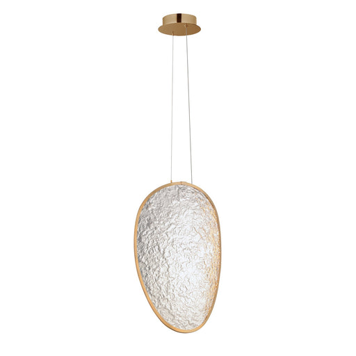 Moonscapes 20.5" Tall LED Pendant in Brushed Champagne