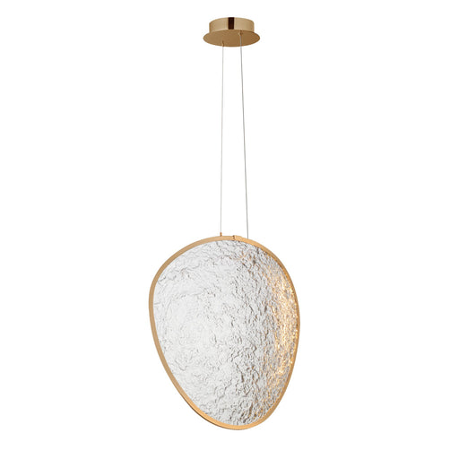 Moonscapes 17.75" Tall LED Pendant in Brushed Champagne