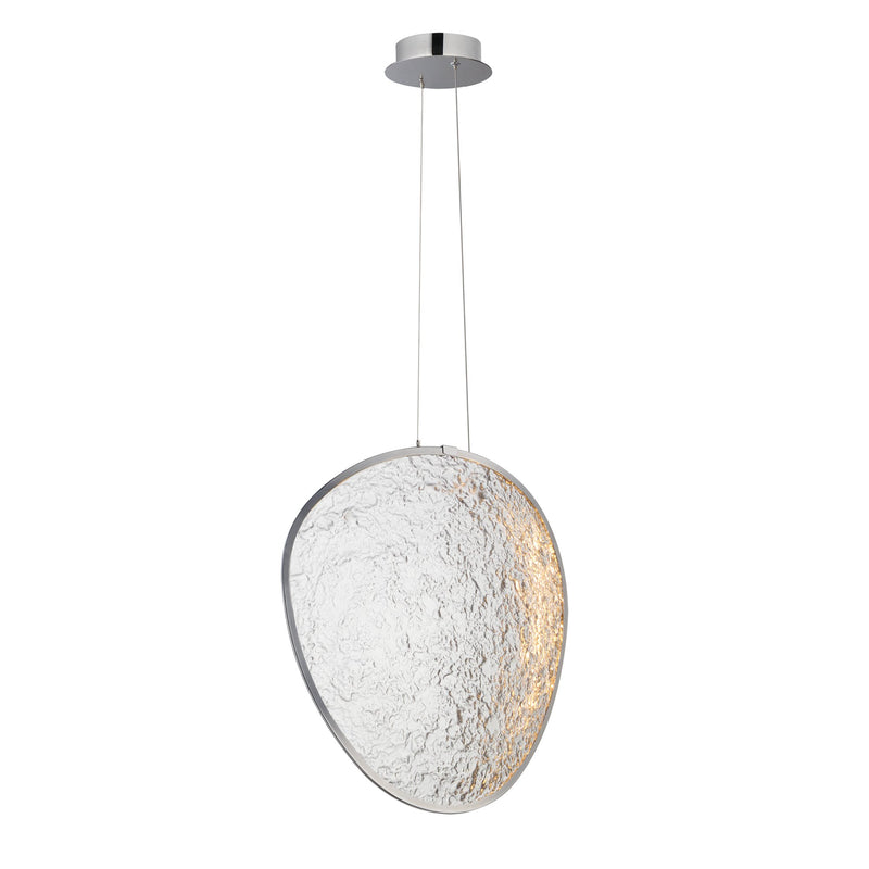 Moonscapes 17.75" Tall LED Pendant in Polished Chrome