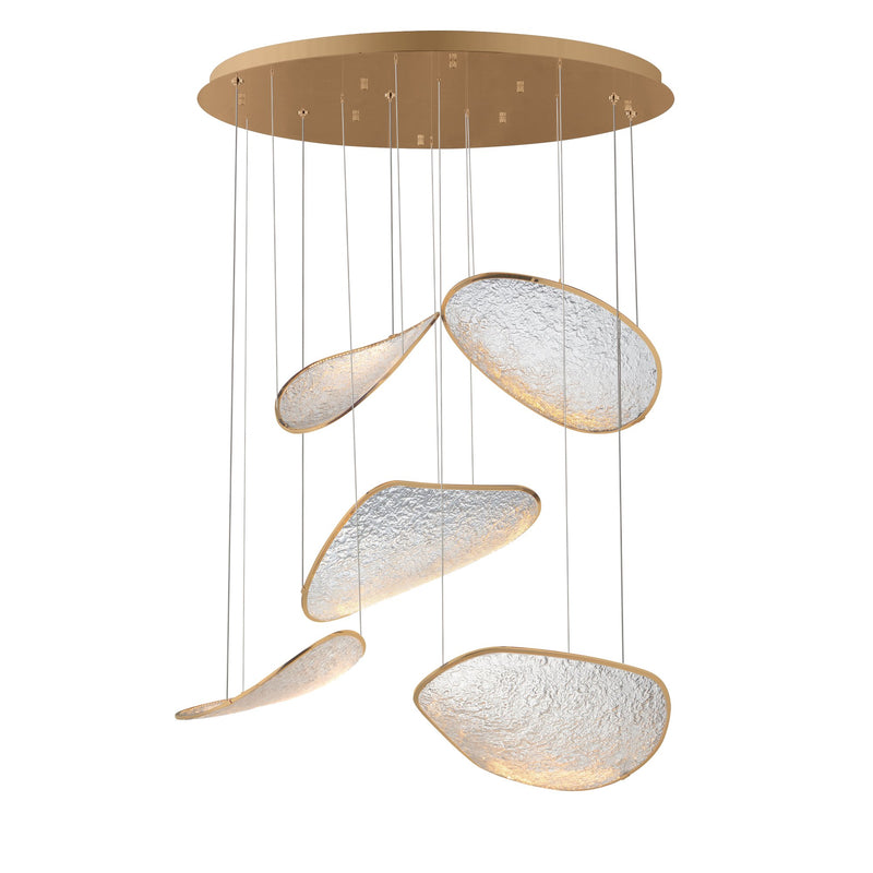 Moonscapes 5-Light LED Pendant in Brushed Champagne