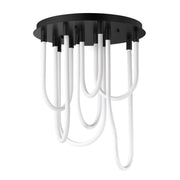 Soleil 7-Light LED Round Flush Mount in Black