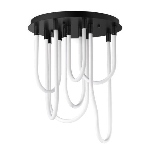 Soleil 7-Light LED Round Flush Mount in Black