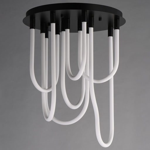 Soleil 7-Light LED Round Flush Mount in Black