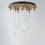 Soleil 7-Light LED Round Flush Mount in Natural Aged Brass