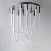 Soleil 7-Light LED Round Flush Mount in Polished Chrome