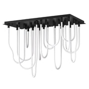 Soleil 14-Light LED Square Flush Mount in Black