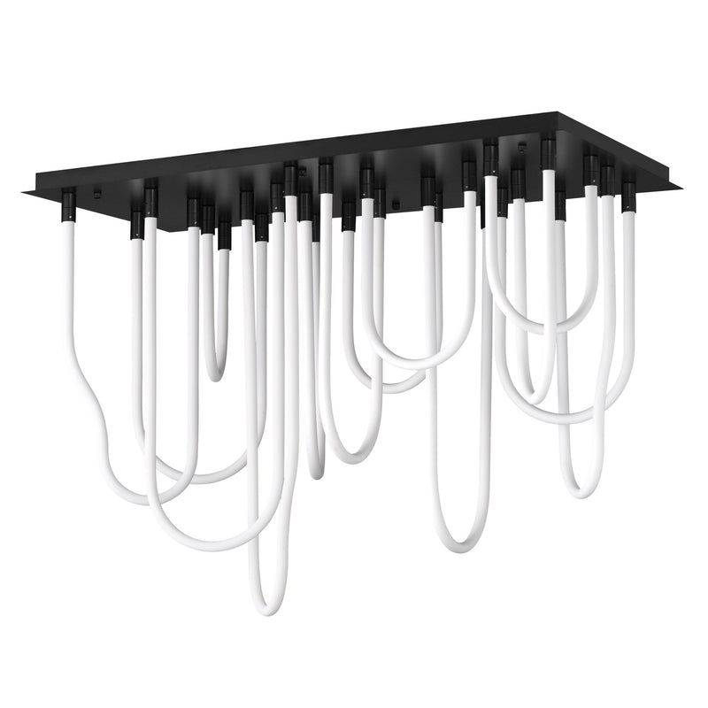 Soleil 14-Light LED Square Flush Mount in Black
