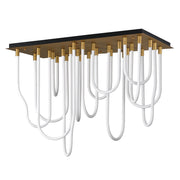 Soleil 14-Light LED Square Flush Mount in Natural Aged Brass