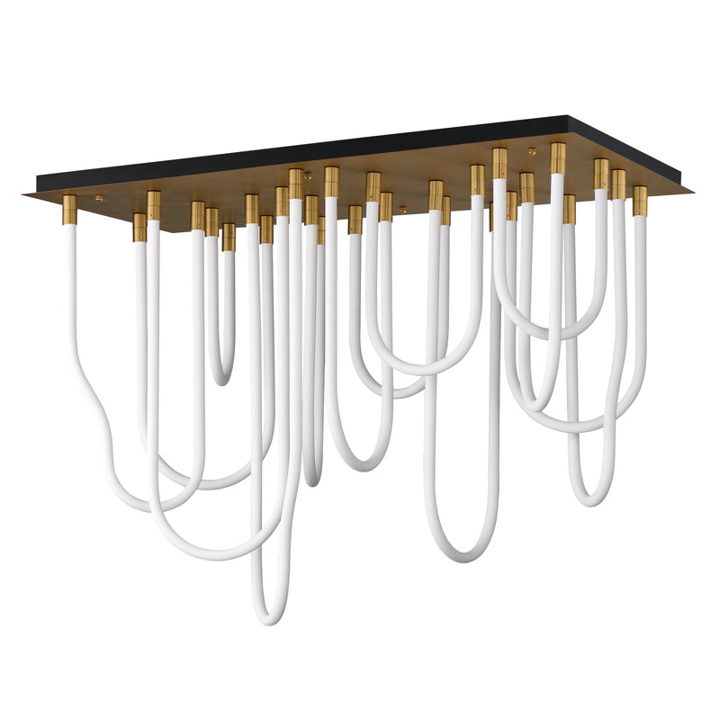 Soleil 14-Light LED Square Flush Mount in Natural Aged Brass